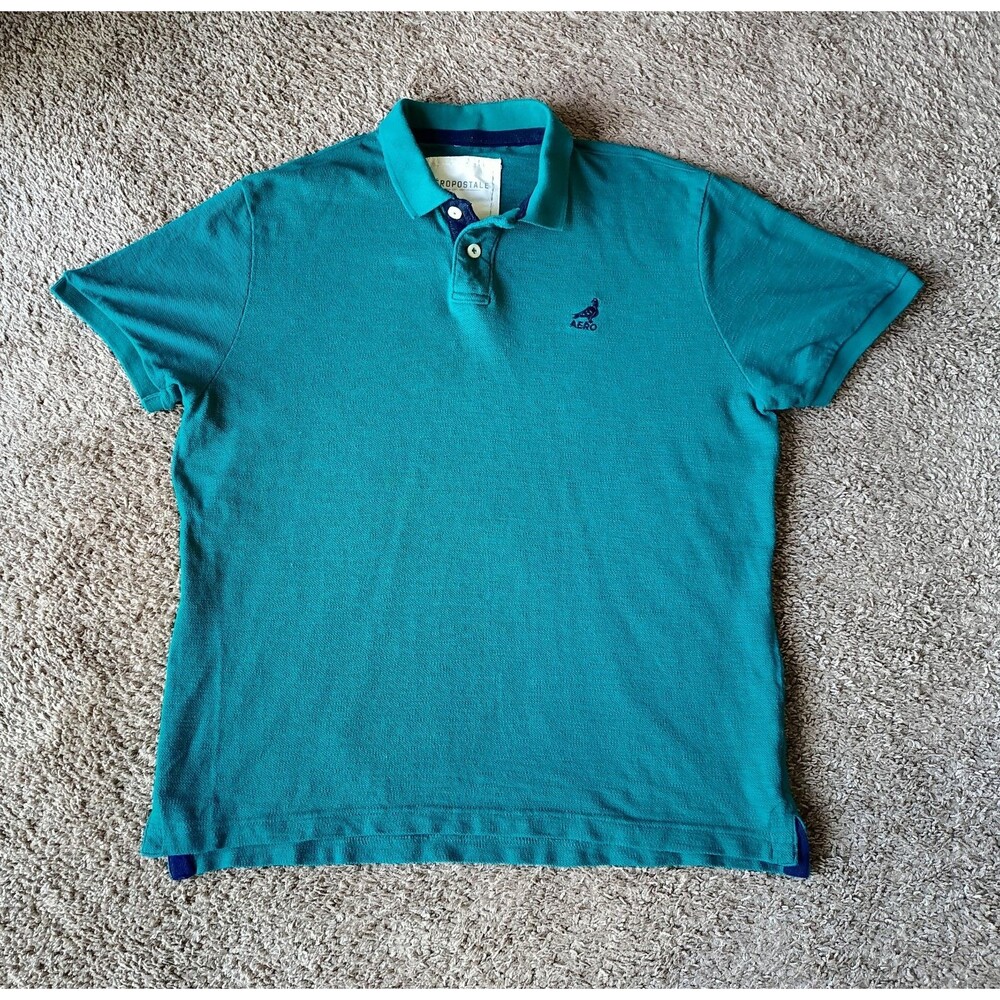 Aeropostale Piquè Polo Shirt Men's XL Green Embroidered Short Sleeve